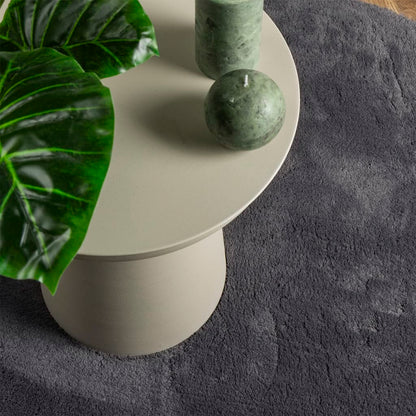 Tappeto a pelo corto HUARTE, morbido e lavabile, antracite, Ø 120 cm