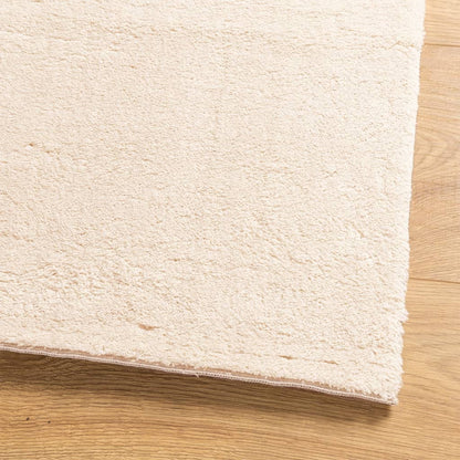 Teppich HUARTE Kurzflor Weich und Waschbar Beige 80x150 cm