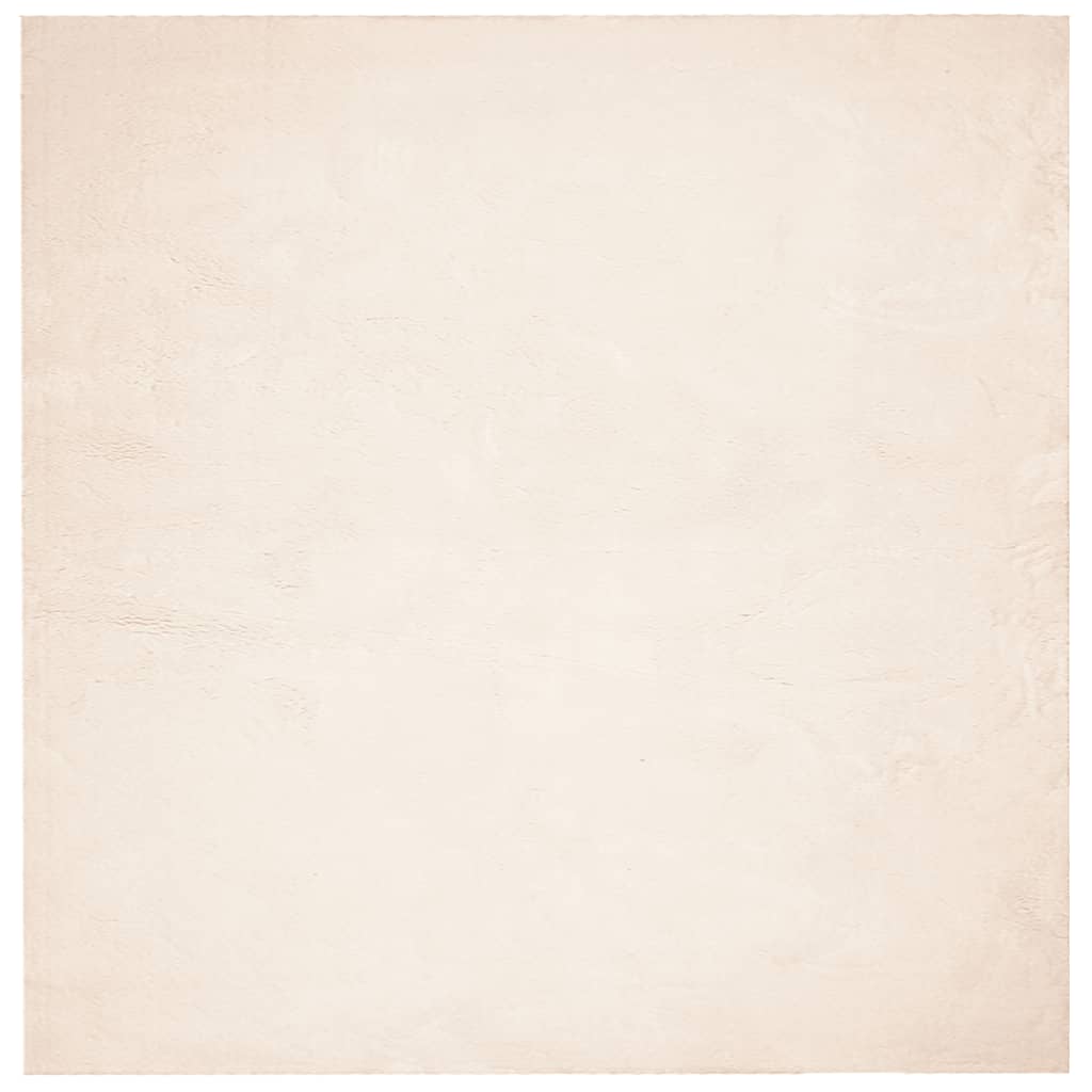 Teppich HUARTE Kurzflor Weich und Waschbar Beige 200x200 cm