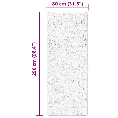 Teppich HUARTE Kurzflor Weich und Waschbar Creme 80x250 cm