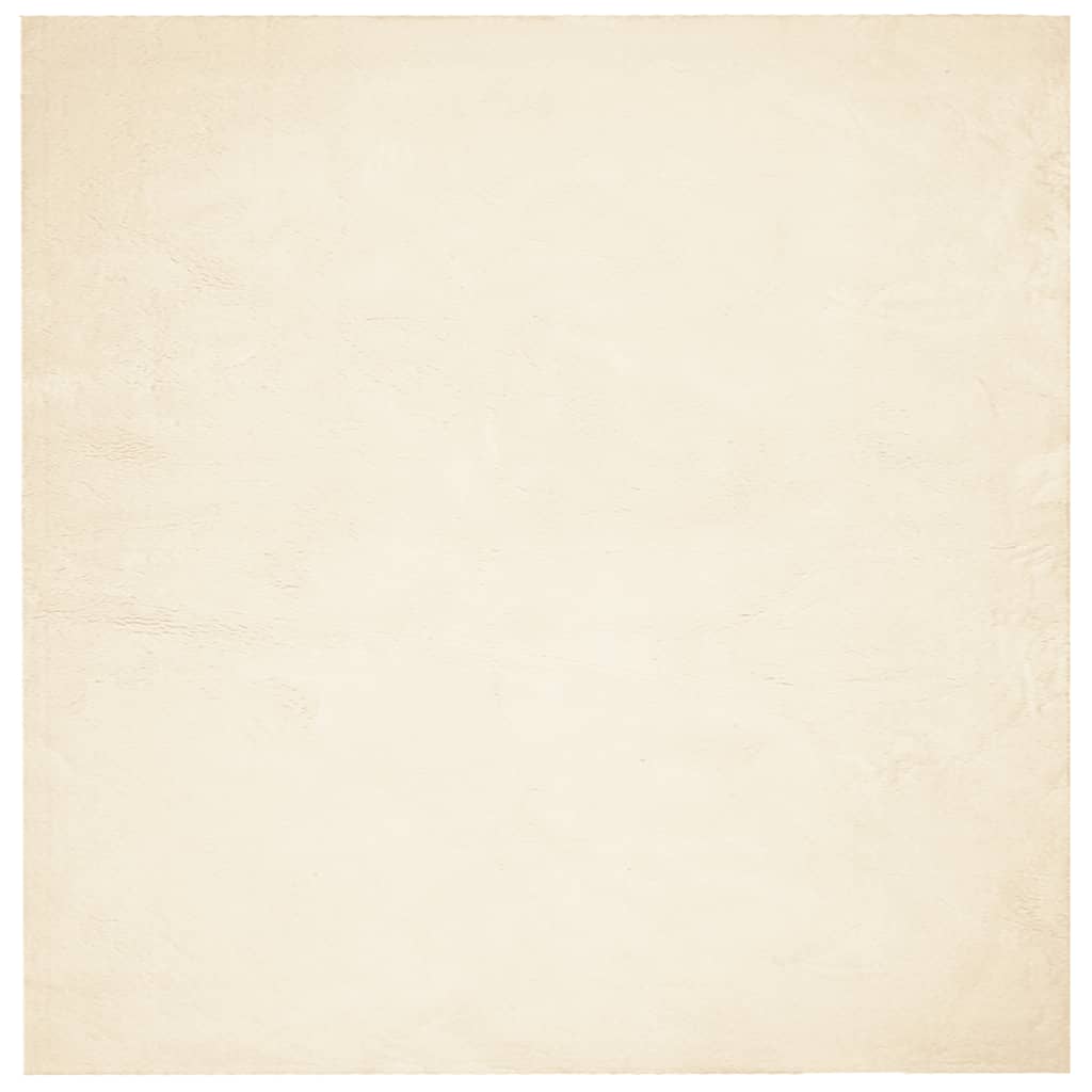 Teppich HUARTE Kurzflor Weich und Waschbar Creme 200x200 cm