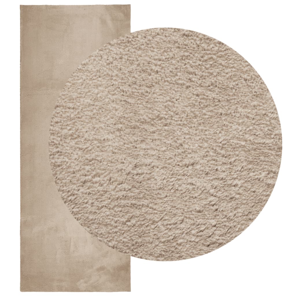 Teppich HUARTE Kurzflor Weich und Waschbar Sandfarben 80x200 cm