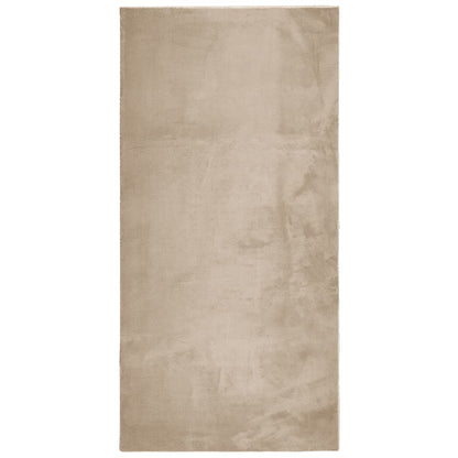 Teppich HUARTE Kurzflor Weich und Waschbar Sandfarben 100x200cm