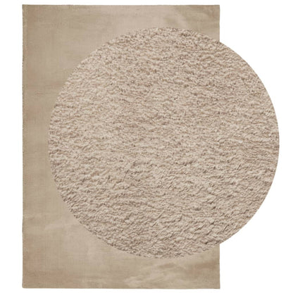 Teppich HUARTE Kurzflor Weich und Waschbar Sandfarben 140x200cm