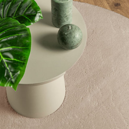 Teppich HUARTE Kurzflor Weich und Waschbar Sandfarben Ø 160 cm