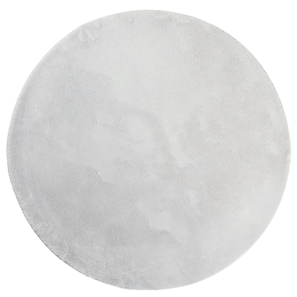 Teppich HUARTE Kurzflor Weich und Waschbar Grau Ø 80 cm