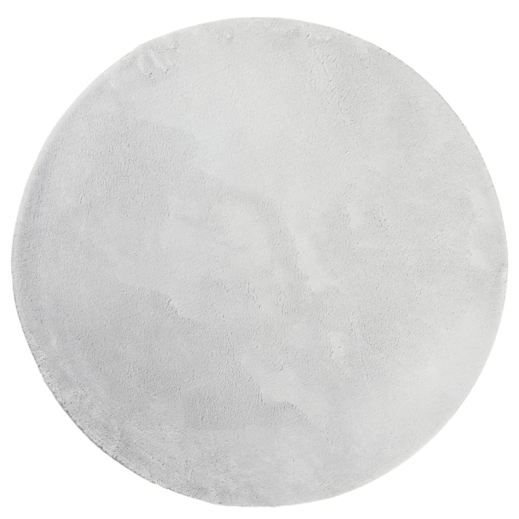 Teppich HUARTE Kurzflor Weich und Waschbar Grau Ø 120 cm