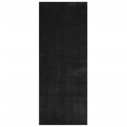 Teppich HUARTE Kurzflor Weich und Waschbar Schwarz 80x200 cm