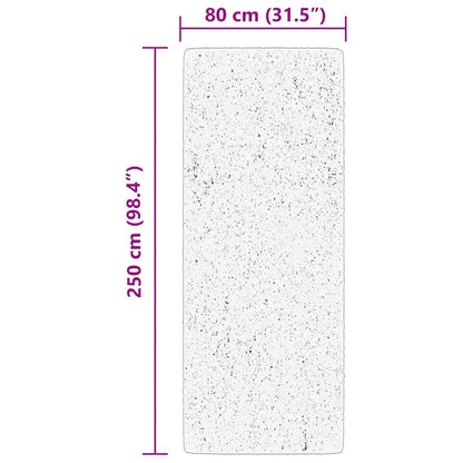 Teppich HUARTE Kurzflor Weich und Waschbar Schwarz 80x250 cm