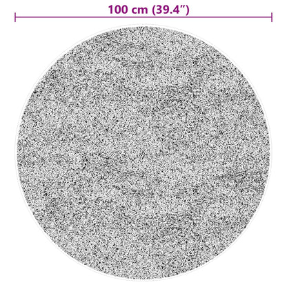 Teppich HUARTE Kurzflor Weich und Waschbar Schwarz Ø 100 cm