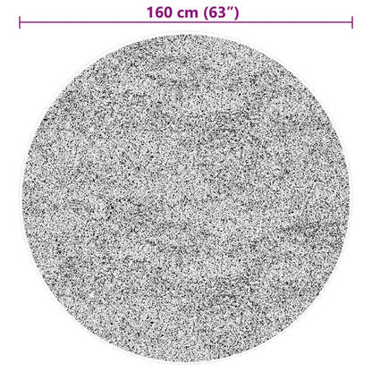Tappeto a pelo corto HUARTE, morbido e lavabile, nero, Ø 160 cm