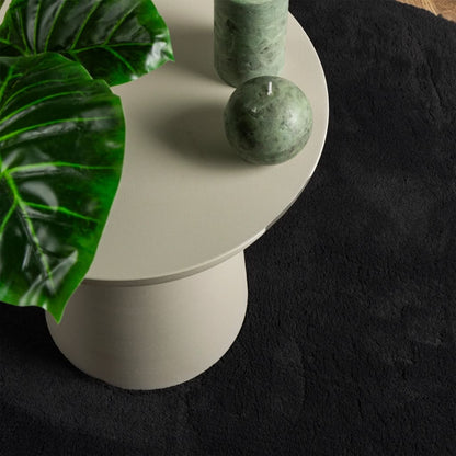 Teppich HUARTE Kurzflor Weich und Waschbar Schwarz Ø 200 cm