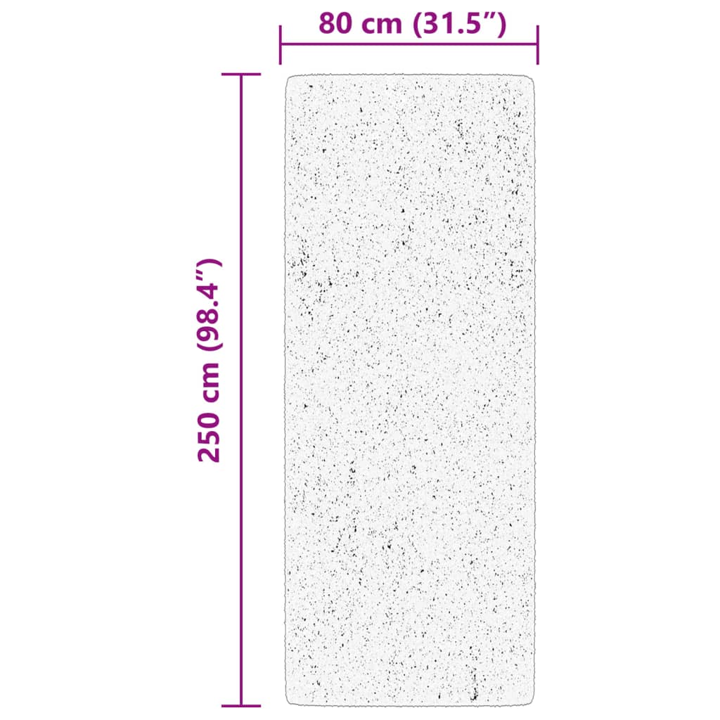 Tappeto a pelo corto HUARTE, morbido e lavabile, blu, 80x250 cm
