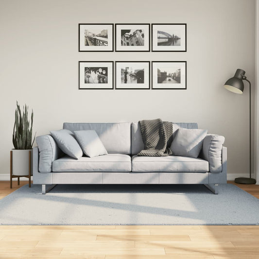 Teppich HUARTE Kurzflor Weich und Waschbar Blau 140x200 cm