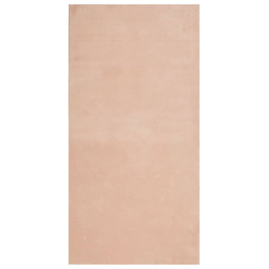Tappeto a pelo corto HUARTE, morbido e lavabile, rosa pallido, 100x200 cm
