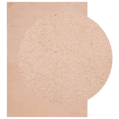 Tappeto a pelo corto HUARTE, morbido e lavabile, rosa pallido, 140x200 cm