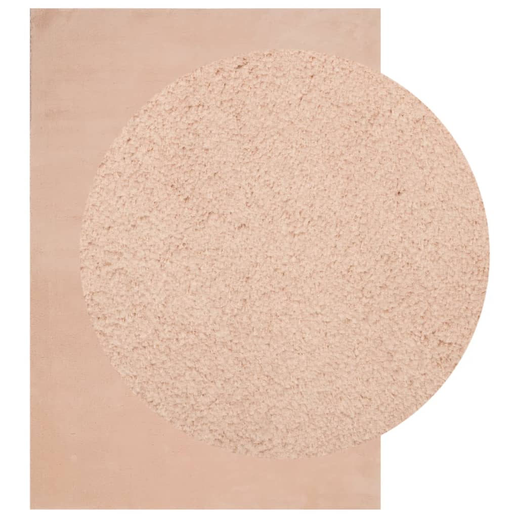 Tappeto a pelo corto HUARTE, morbido e lavabile, rosa pallido, 160x230 cm