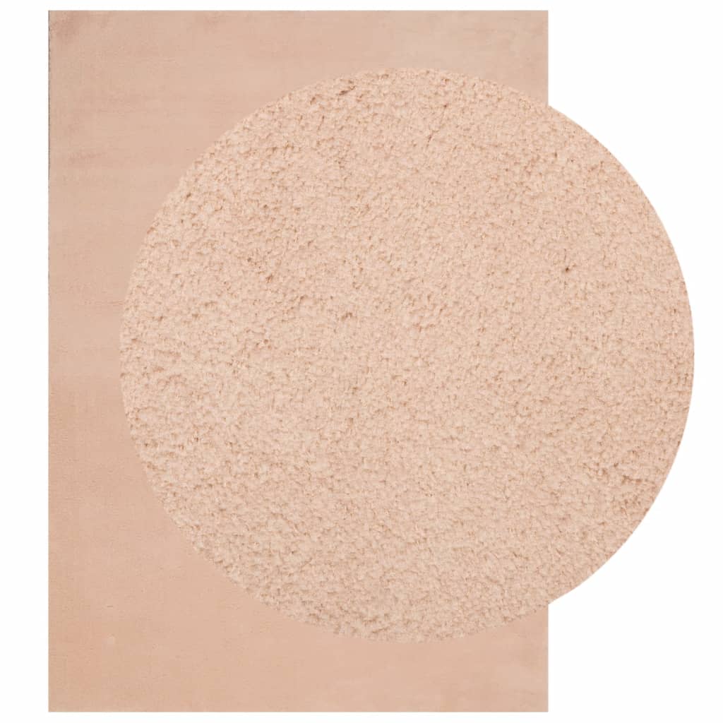 Tappeto a pelo corto HUARTE, morbido e lavabile, rosa pallido, 200x280 cm