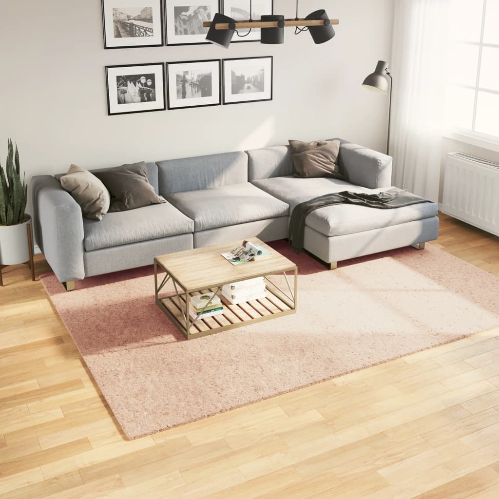 Tappeto a pelo corto HUARTE, morbido e lavabile, rosa pallido, 200x280 cm