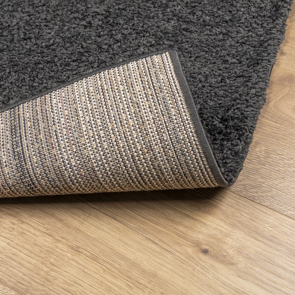 Teppich Shaggy Hochflor Modern Anthrazit 240x240 cm