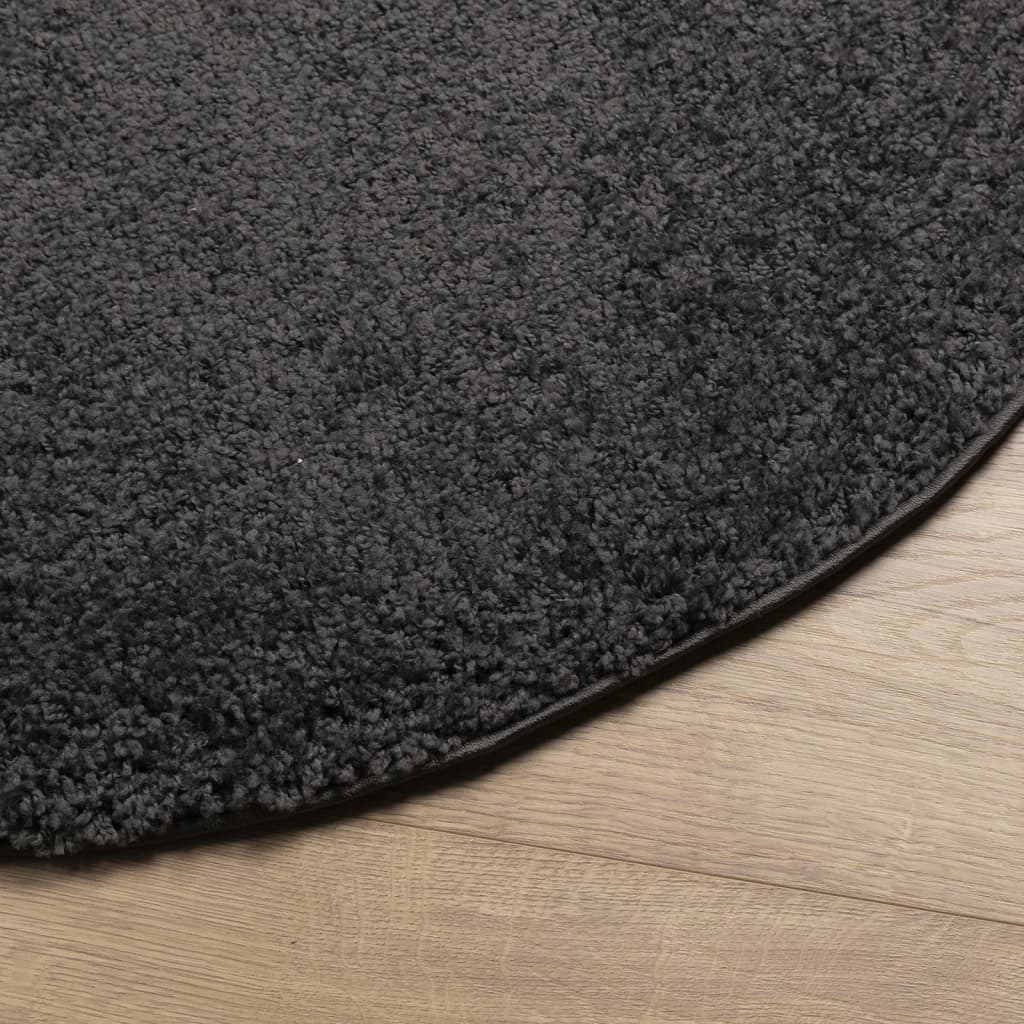 Teppich Shaggy Hochflor Modern Anthrazit Ø 280 cm