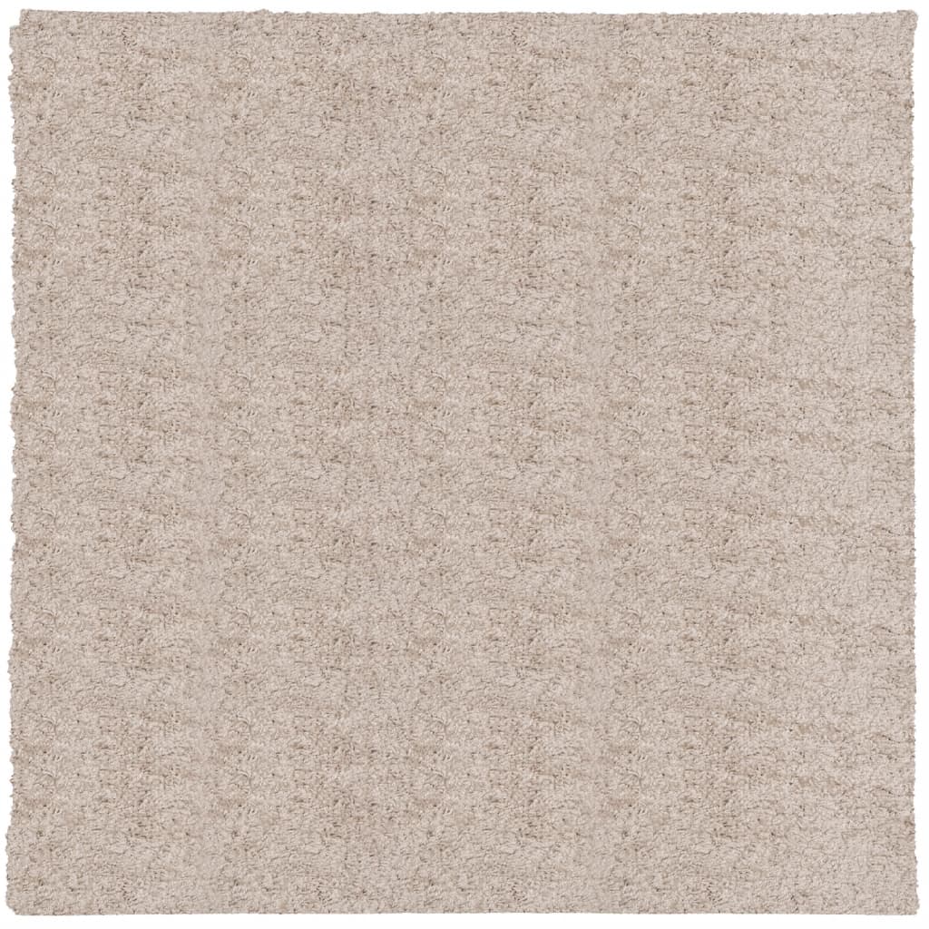 Shaggy-Teppich PAMPLONA Hochflor Modern Beige 120x120 cm