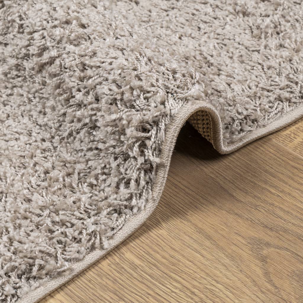 Shaggy-Teppich PAMPLONA Hochflor Modern Beige 120x120 cm