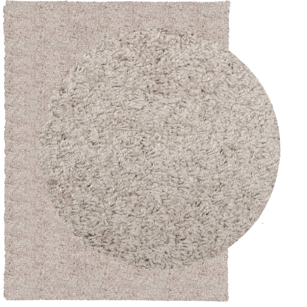 Teppich Shaggy Hochflor Modern Beige 300x400 cm