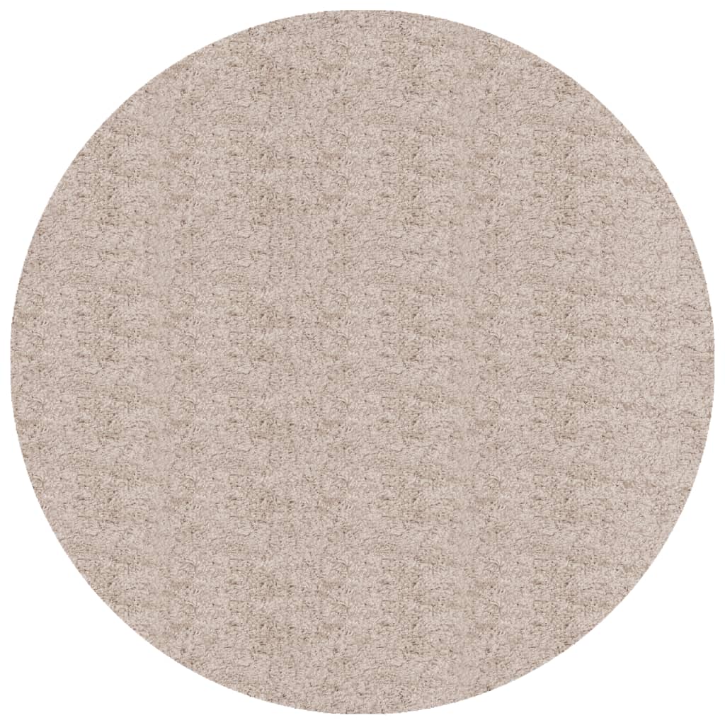 Shaggy-Teppich PAMPLONA Hochflor Modern Beige Ø 80 cm