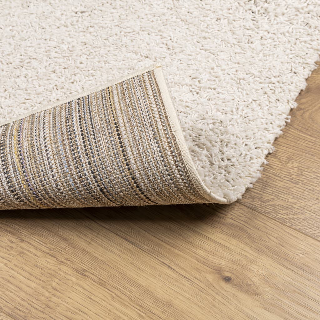 Teppich Shaggy Hochflor Modern Creme 60x110 cm