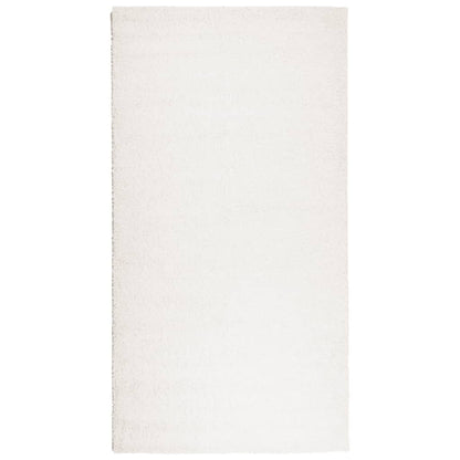 Teppich Shaggy Hochflor Modern Creme 80x150 cm