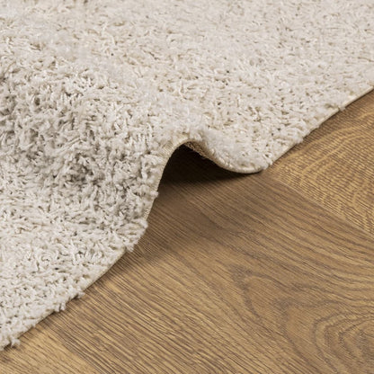 Teppich Shaggy Hochflor Modern Creme 80x200 cm