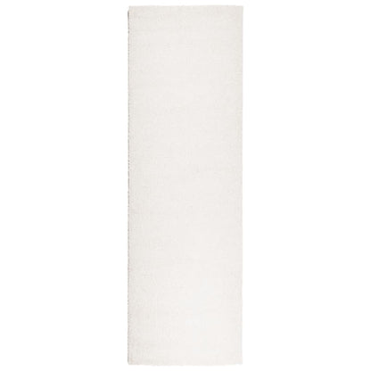 Teppich Shaggy Hochflor Modern Creme 80x250 cm