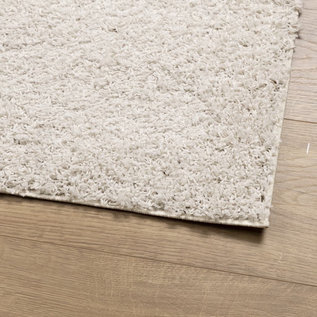 Teppich Shaggy Hochflor Modern Creme 100x200 cm