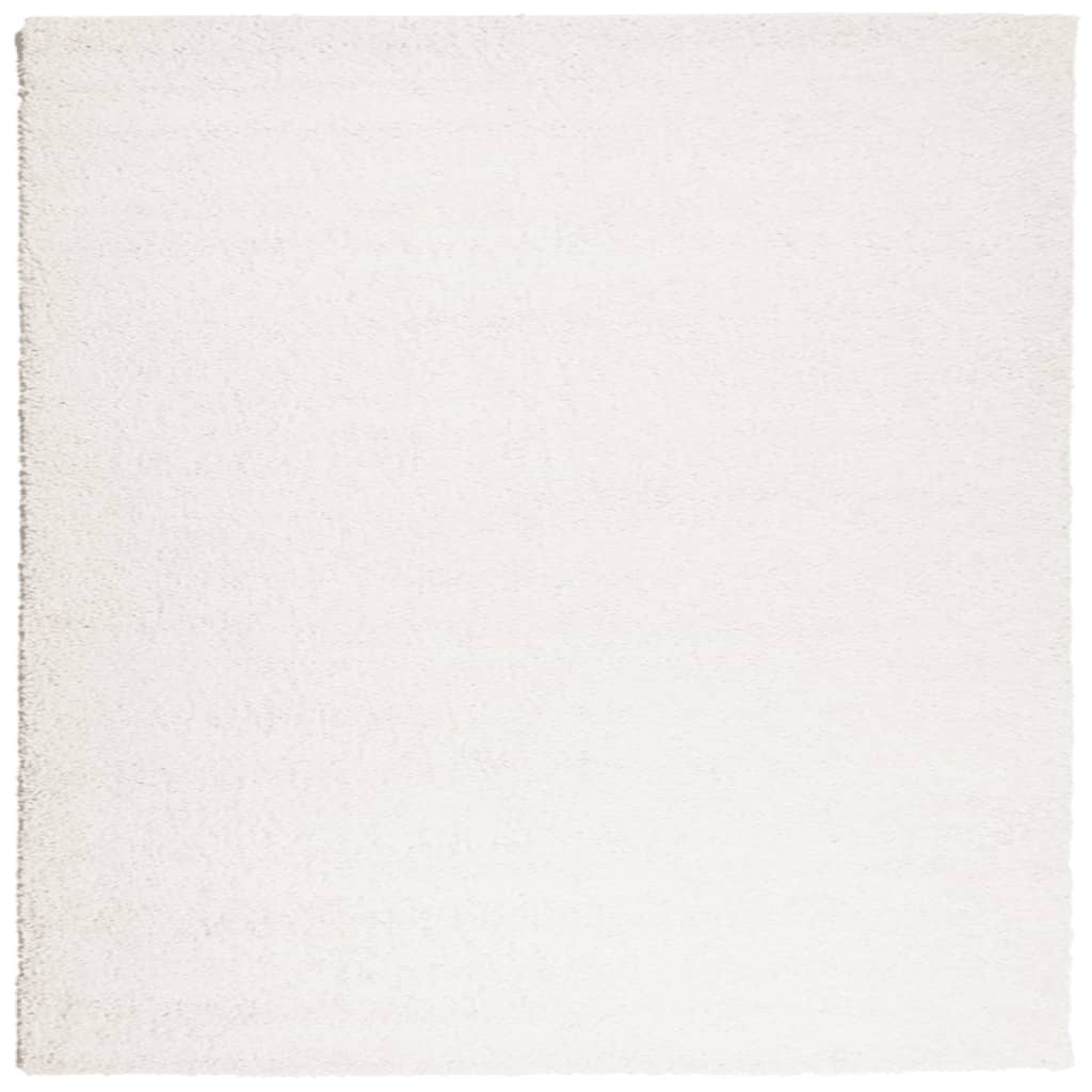 Teppich Shaggy Hochflor Modern Creme 120x120 cm