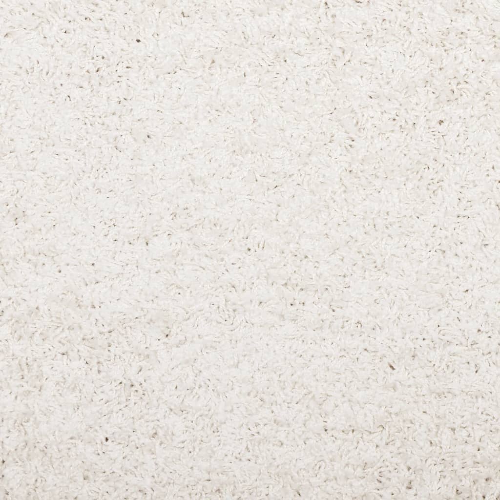 Teppich Shaggy Hochflor Modern Creme 120x120 cm