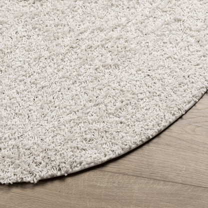 Teppich Shaggy Hochflor Modern Creme Ø 100 cm