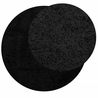 Shaggy-Teppich PAMPLONA Hochflor Modern Schwarz Ø 280 cm