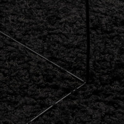 Shaggy-Teppich PAMPLONA Hochflor Modern Schwarz Ø 280 cm