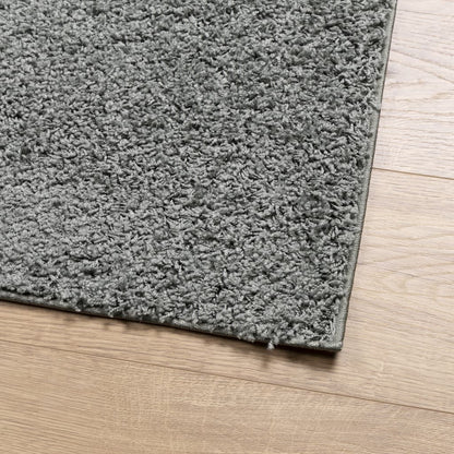 Teppich Shaggy Hochflor Modern Grün 120x120 cm