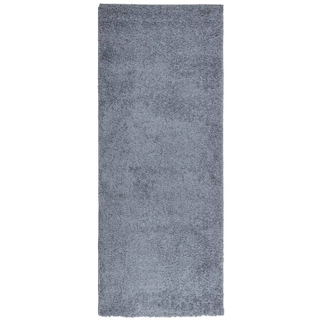 Teppich Shaggy Hochflor Modern Blau 80x200 cm