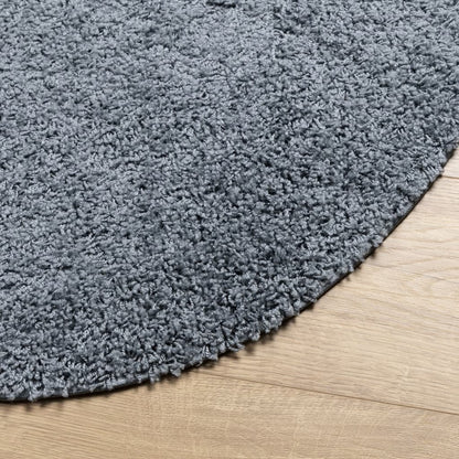 Teppich Shaggy Hochflor Modern Blau Ø 100 cm