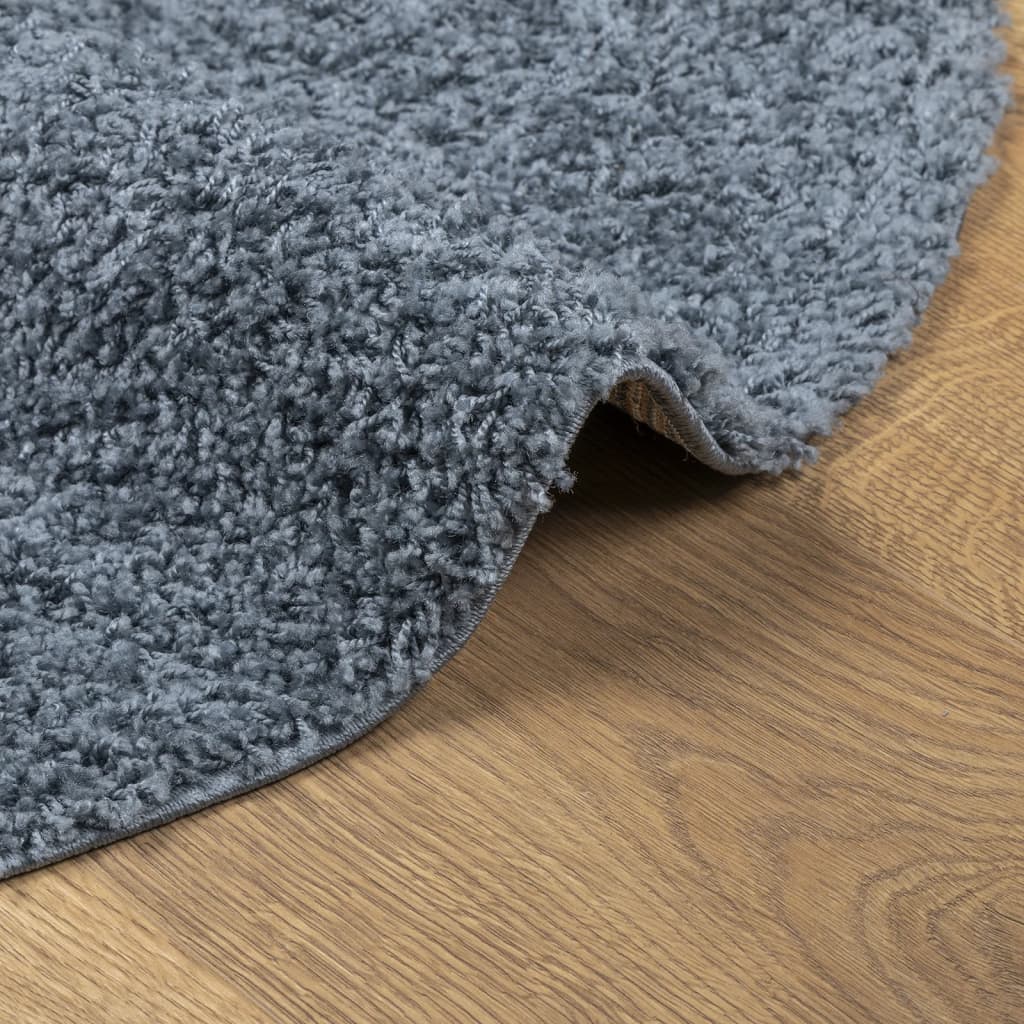 Teppich Shaggy Hochflor Modern Blau Ø 100 cm