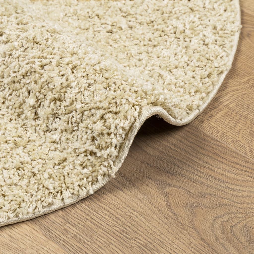 Teppich Shaggy Hochflor Modern Golden Ø 100 cm