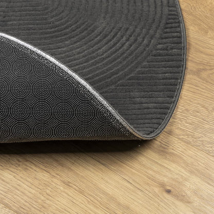 Tappeto a pelo corto IZA, stile scandinavo, antracite, Ø 80 cm