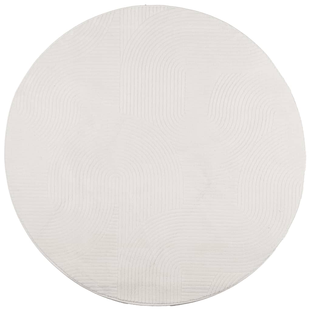 Teppich IZA Kurzflor Skandinavischer Look Creme Ø 80 cm