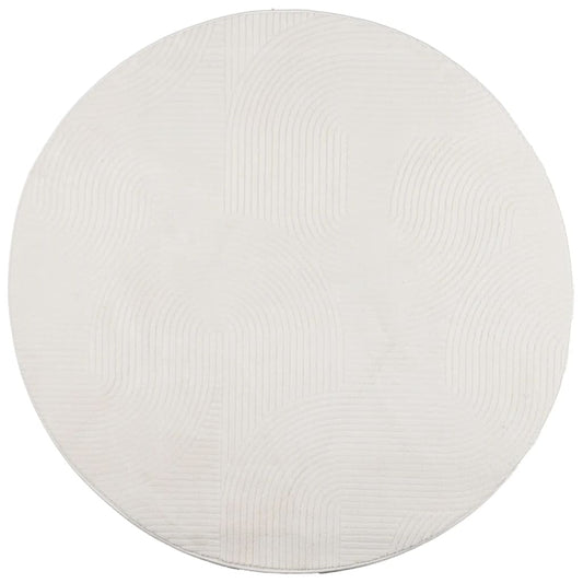 Teppich IZA Kurzflor Skandinavischer Look Creme Ø 100 cm