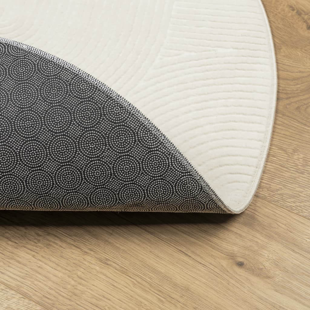 Teppich IZA Kurzflor Skandinavischer Look Creme Ø 120 cm