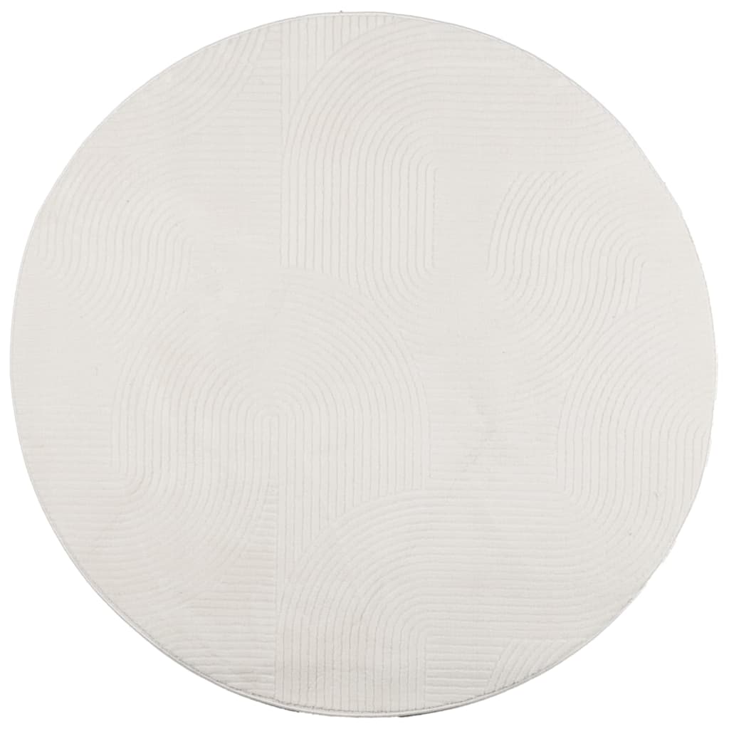 Teppich IZA Kurzflor Skandinavischer Look Creme Ø 200 cm