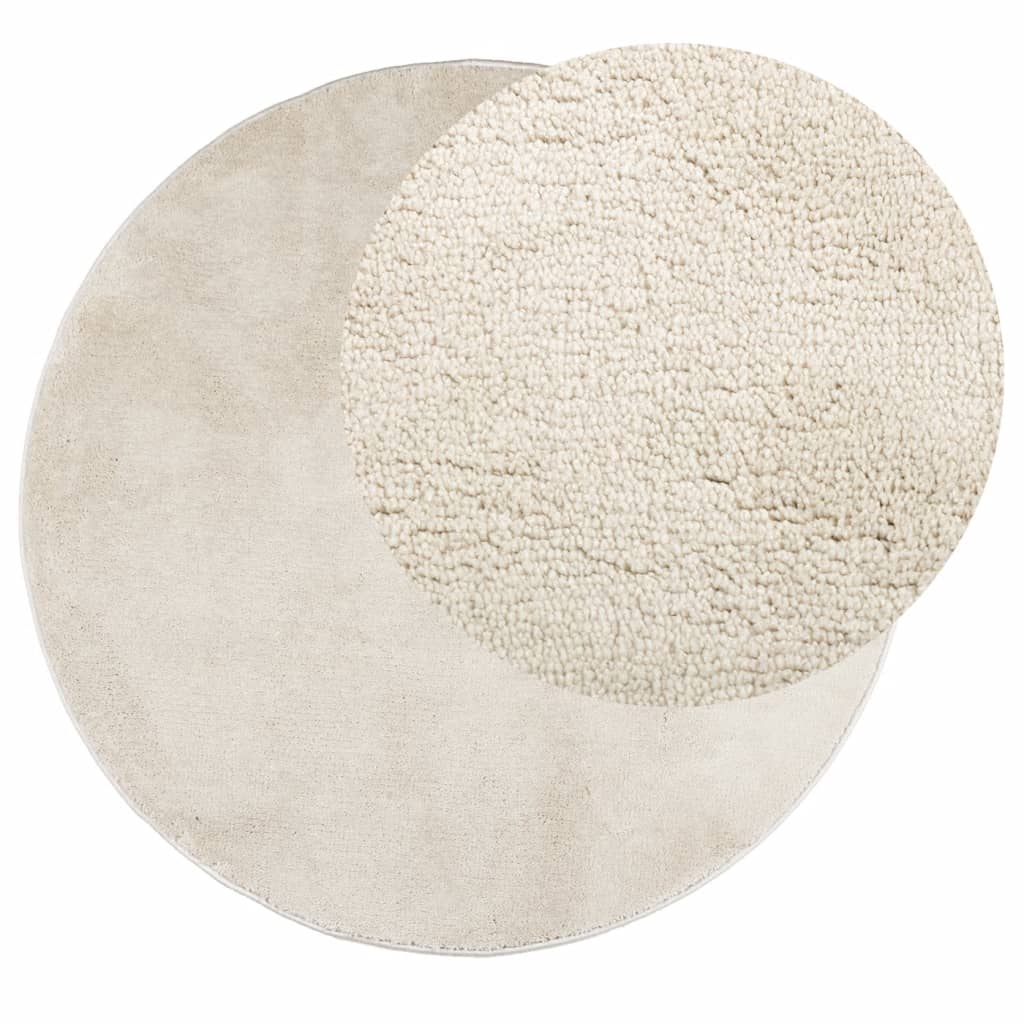 Teppich OVIEDO Kurzflor Beige Ø 100 cm